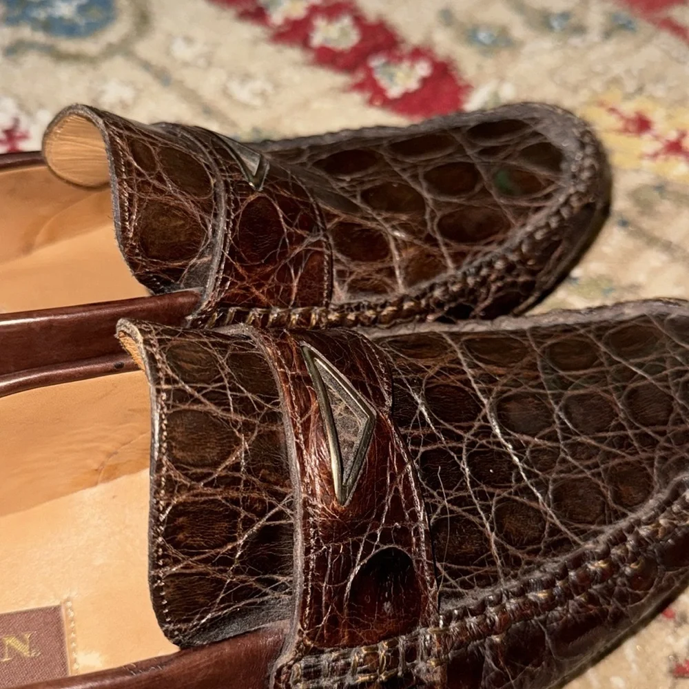 Mezlan 1968 Padua crocodile loafers EUC! 8M Made in Spain